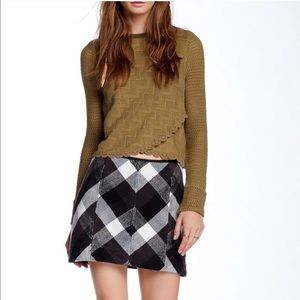 Free People ‘Twiggy’ Plaid Wool Skirt - Size 12.